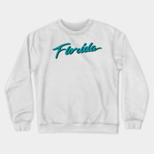 Florida Vice Teal Black Silver Crewneck Sweatshirt